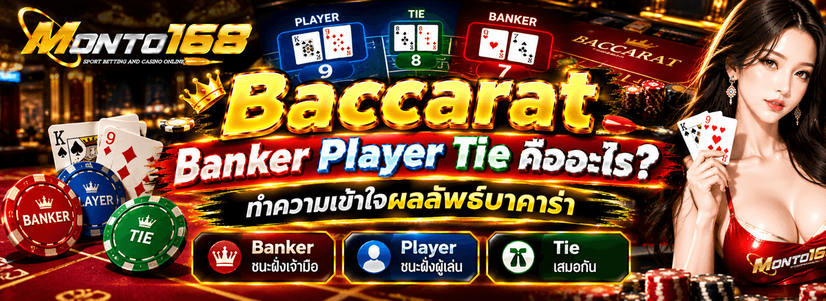 Baccarat Banker Player Tie คืออะไร วิธีอ่านผลลัพธ์บาคาร่าและการนับแต้ม