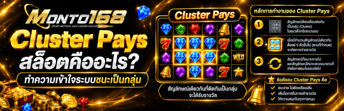 Cluster Pays สล็อตคืออะไร ระบบการจ่ายรางวัลแบบกลุ่มในเกมสล็อต
